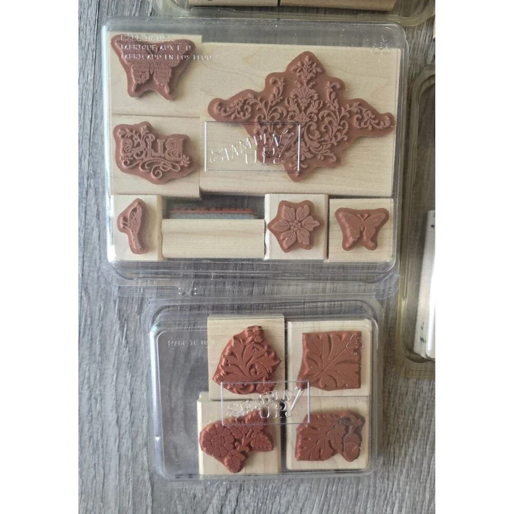 WOOD-MOUNTED STAMP Lot Scripture Bible Happy Birthday Angels Peacock Butterfly